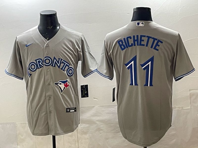 Men 2025 Toronto Blue Jays #11 Bichette Grey Game Nike MLB Jersey style 04